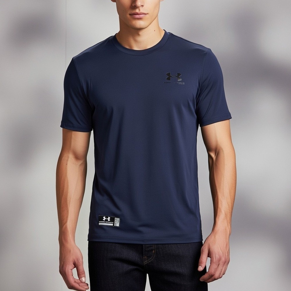 Under Armour Men's Tactical Compression Shirt with Heat Gear Blue Size Medium